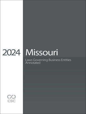 cover image of CSC Missouri Laws Governing Business Entities Annotated